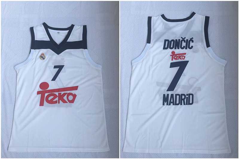 Real Madrid 7 Luka Doncic White Black Basketball Home Jersey,We sell and wholesale Real Madrid 7 Luka Doncic White Black Basketball Home Jersey on line form chian!